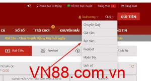 Cách rút tiền VN88