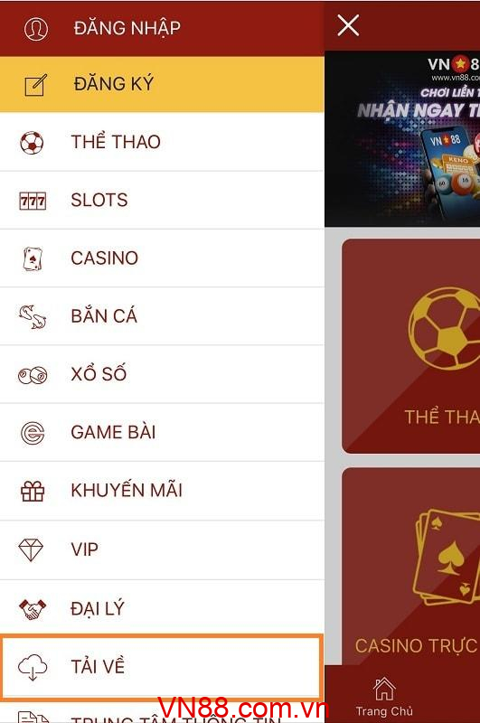 Tải ứng dụng VN88 về điện thoại