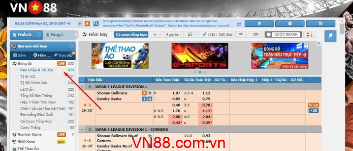 Đọc kèo thể thao VN88