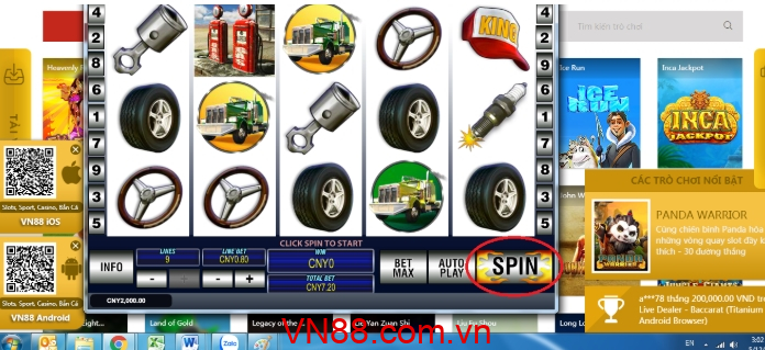 Cách chơi Slot game VN88