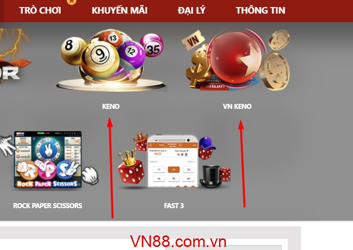 Hướng dẫn chơi Keno VN88